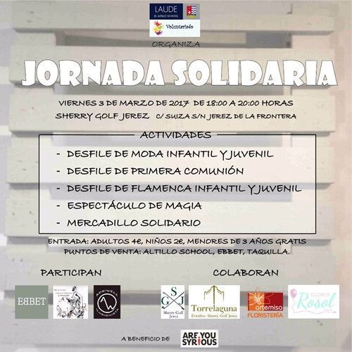 Cartel Jornada Solidaria: Desfile de moda infantil y juvenil